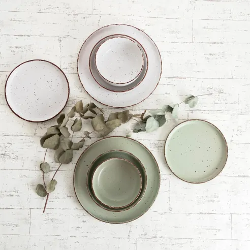 plato llano duna verde ceramico