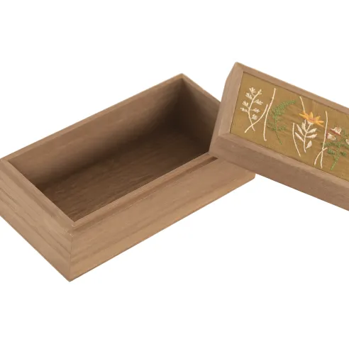caja madera flores rectangular
