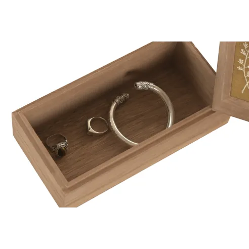 caja madera flores rectangular