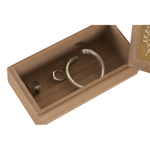 caja madera flores rectangular