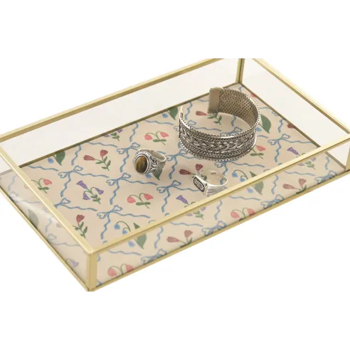 bandeja cristal metal