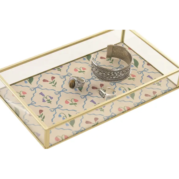 bandeja cristal metal