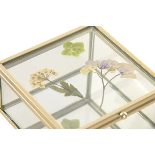 caja joyero cristal cuadrado flores 2