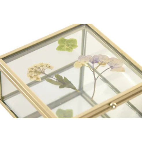 caja joyero cristal cuadrado flores