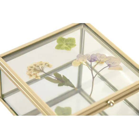caja joyero cristal cuadrado flores