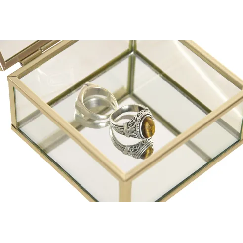 caja joyero cristal cuadrado flores