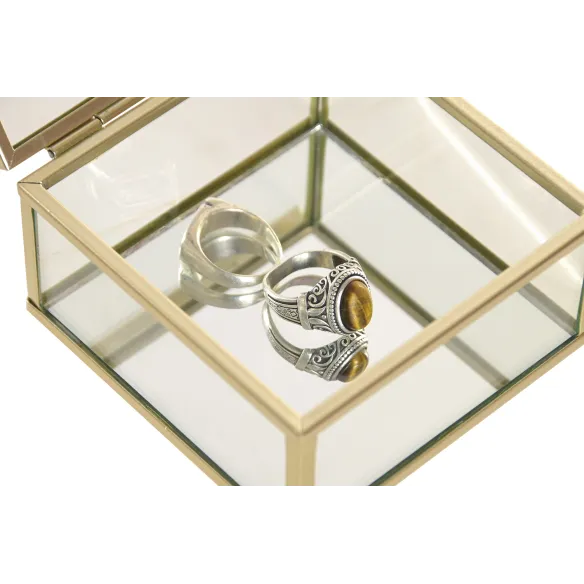 caja joyero cristal cuadrado flores