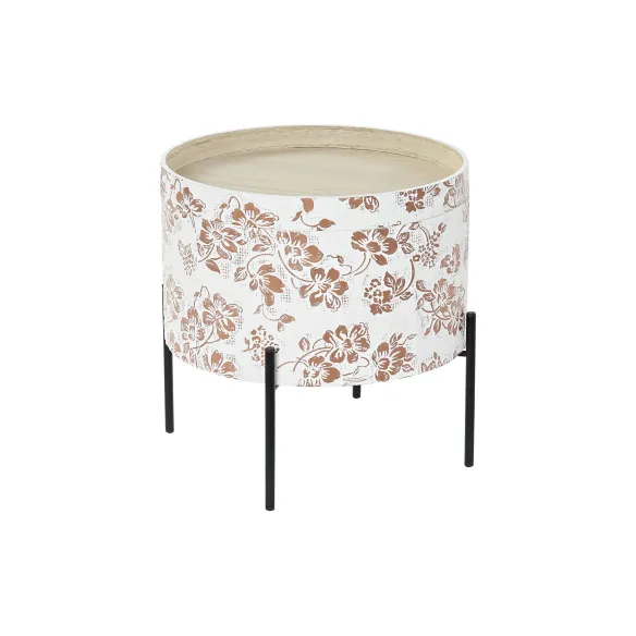mesa auxiliar con tapa floral