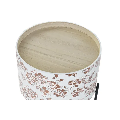mesa auxiliar con tapa floral