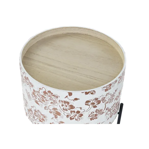 mesa auxiliar con tapa floral