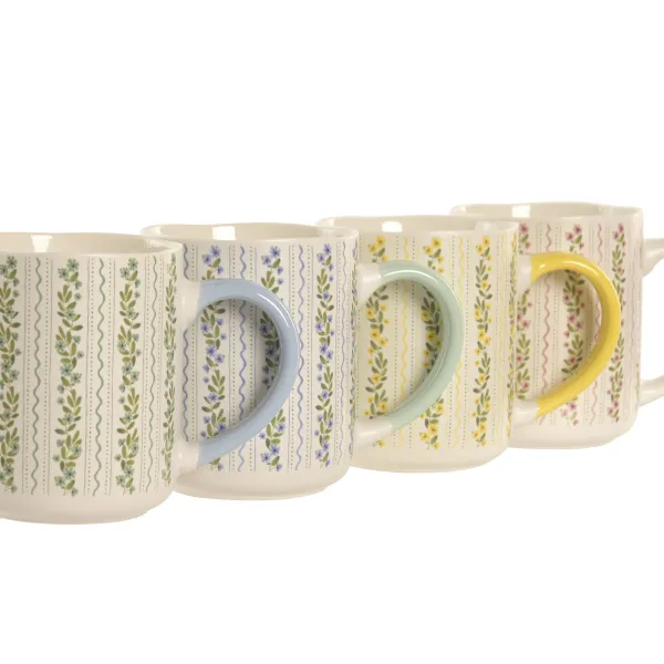 mug taza porcelana flores 2