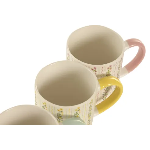 mug taza porcelana flores
