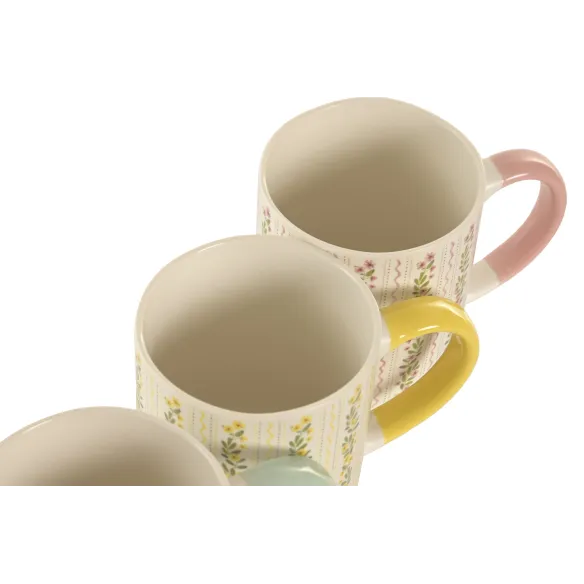 mug taza porcelana flores
