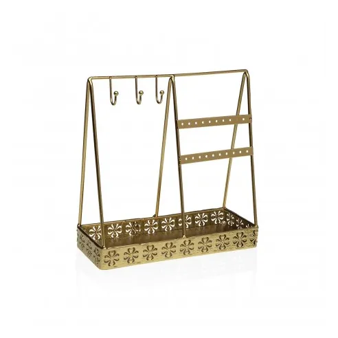 colgador de joyas con base dorado