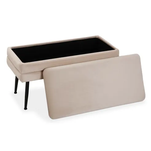 banco pie de cama beige con departamento