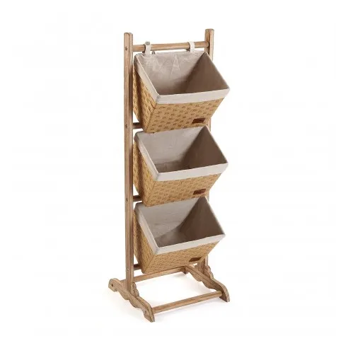 mueble tres cestas marron trenzado