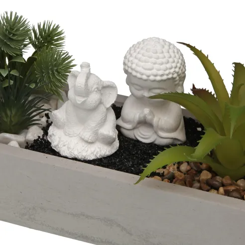 maceta jardin cemento elefante y buda