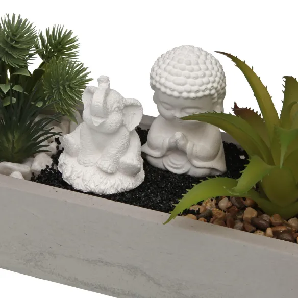 maceta jardin cemento elefante y buda