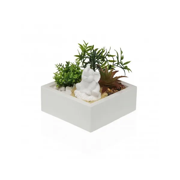 maceta cemento planta y elefante