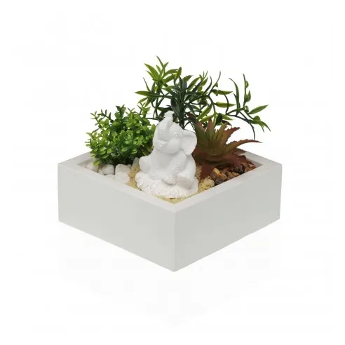 maceta cemento planta y elefante