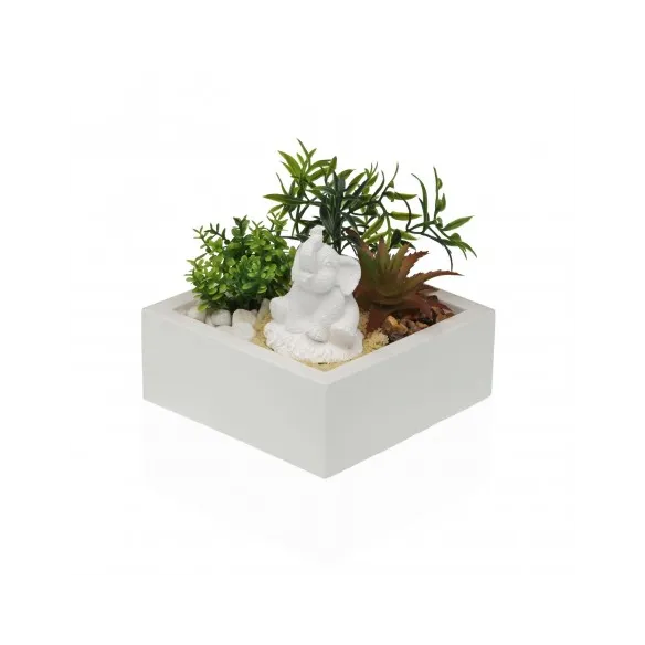 maceta cemento planta y elefante