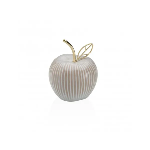 figura ceramica manzana blanca