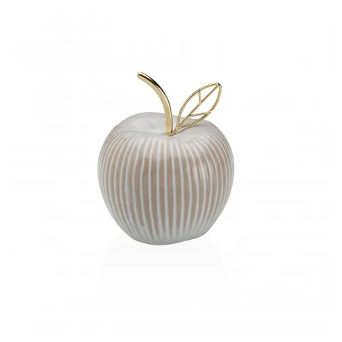 figura ceramica manzana blanca