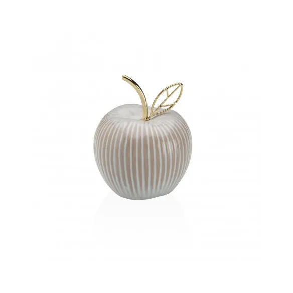 figura ceramica manzana blanca