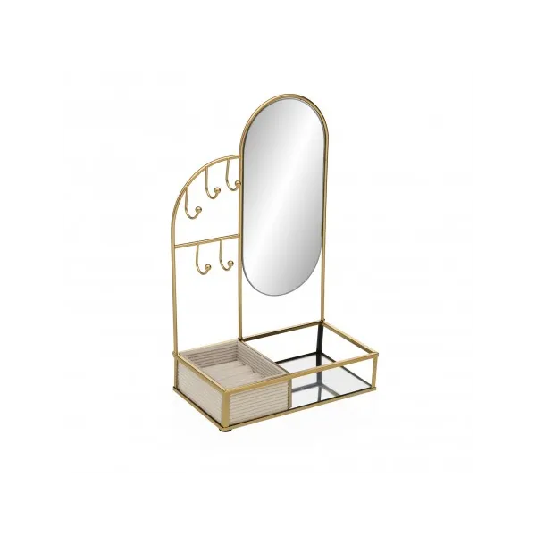 joyero con espejo y base cristal