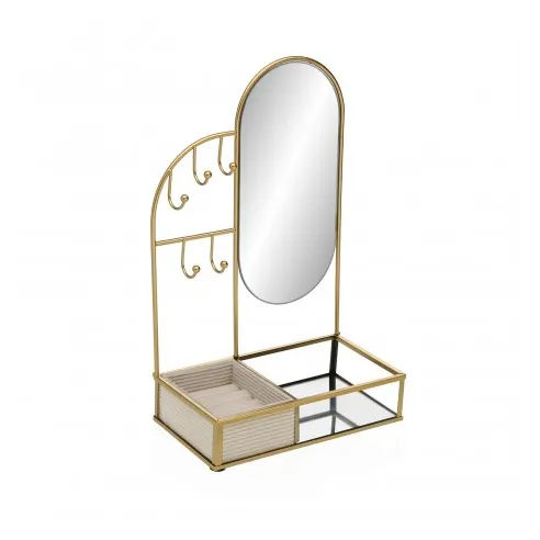 joyero con espejo y base cristal