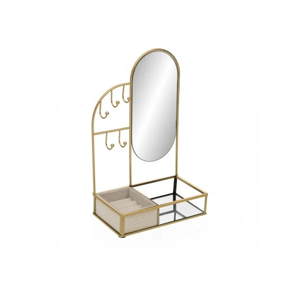 joyero con espejo y base cristal
