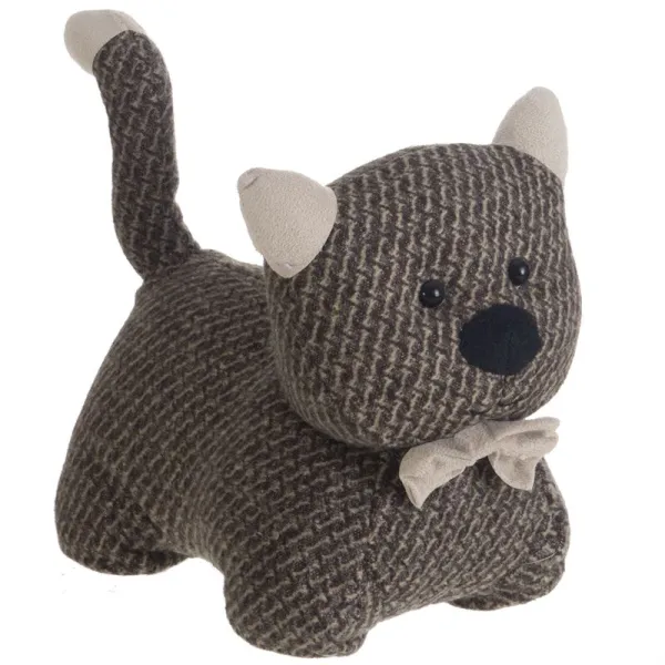 sujetapuertas forma gato marron