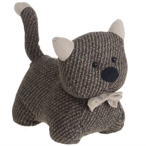 sujetapuertas forma gato marron