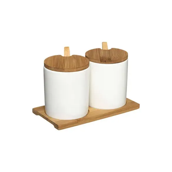 juego tarros con bandeja y cucharas