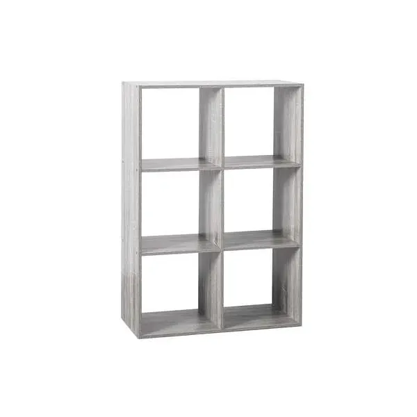 estanteria 6 compartimentos gris
