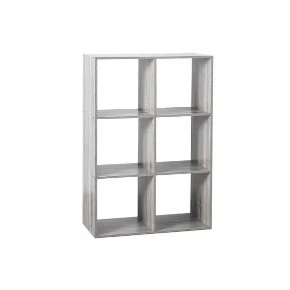 estanteria 6 compartimentos gris