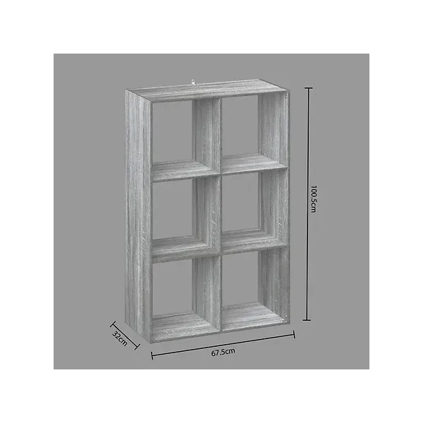 estanteria 6 compartimentos gris 2