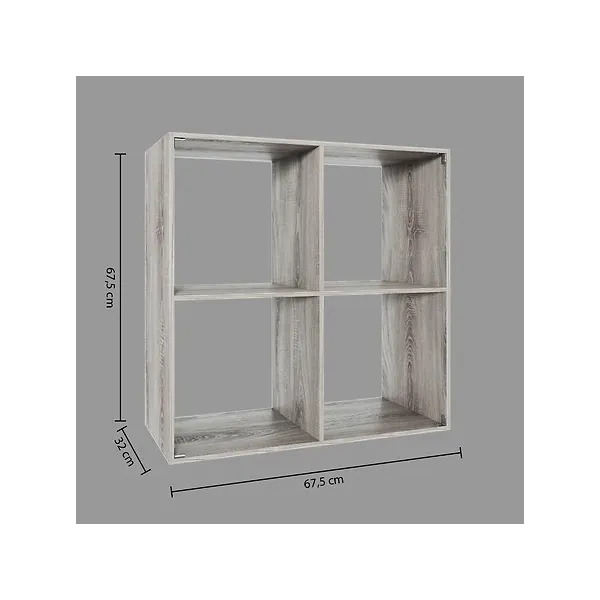 estanteria 4 compartimentos gris 2