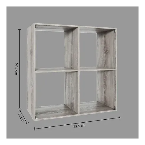 estanteria 4 compartimentos gris