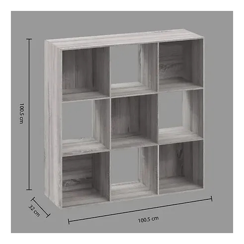 estanteria gris 9 compartimentos