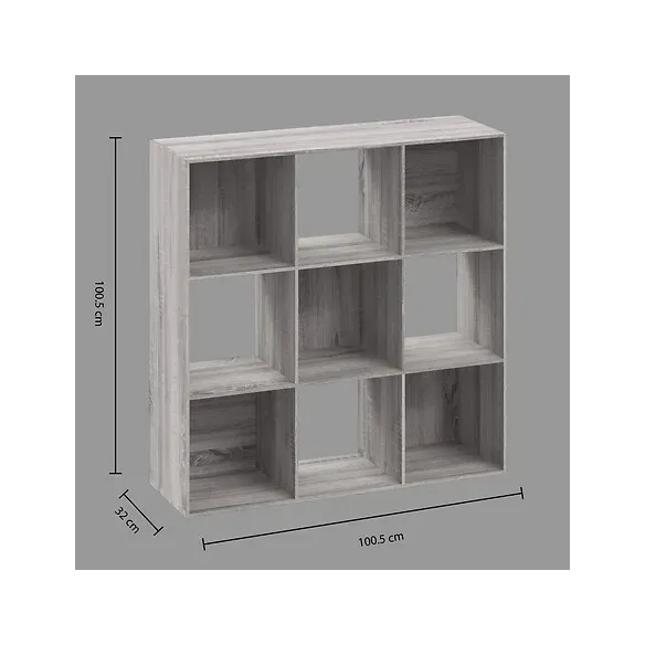 estanteria gris 9 compartimentos