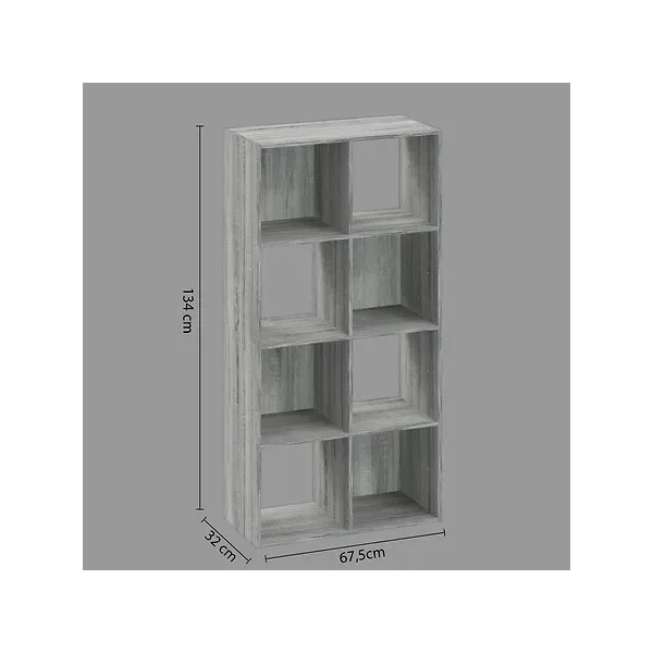 estanteria gris 8 compartimentos 2