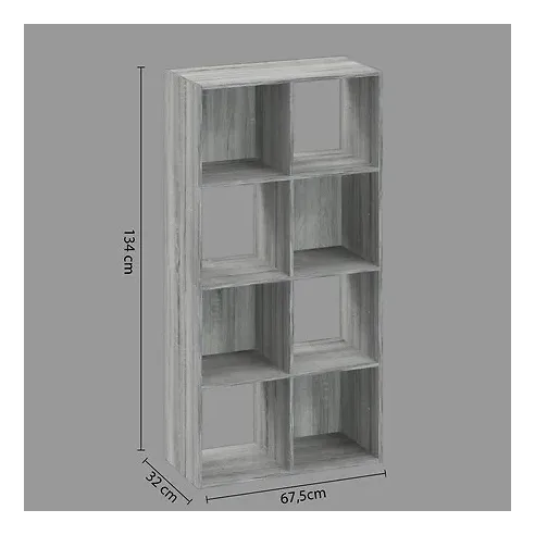 estanteria gris 8 compartimentos