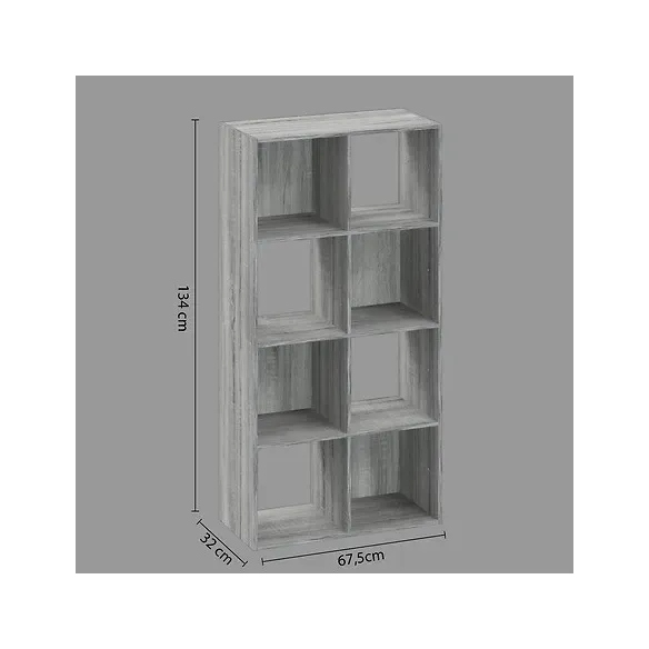 estanteria gris 8 compartimentos