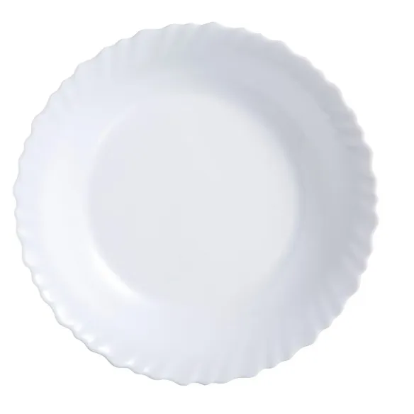 plato llano feston blanco 25 cm