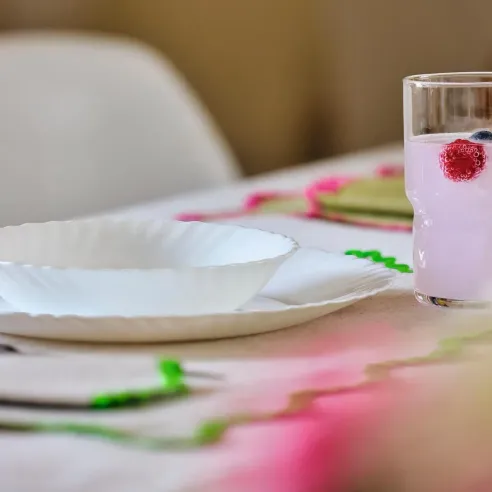 plato llano feston blanco 25 cm