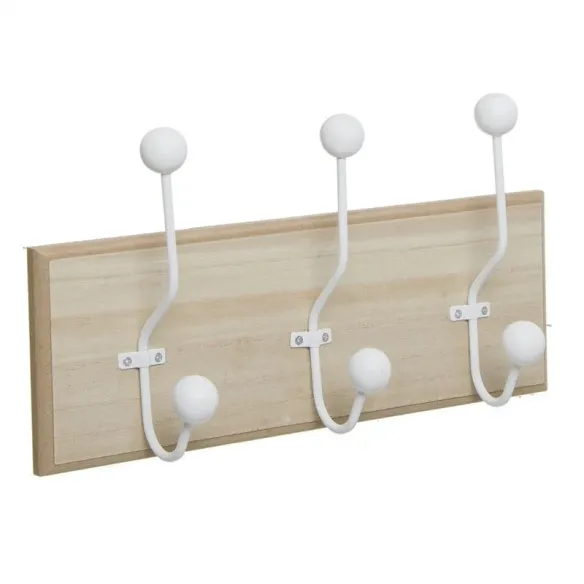 perchero pared 3 colgadores naturales