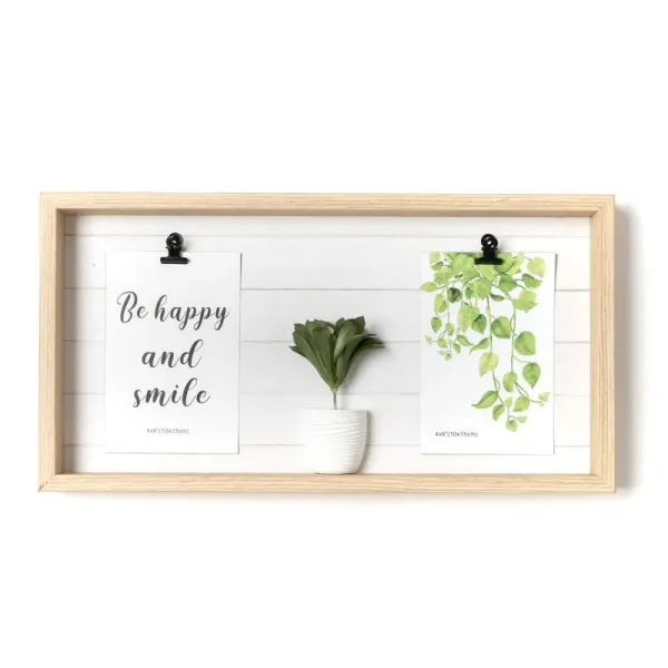 portafotos con pinzas decoracion maceta