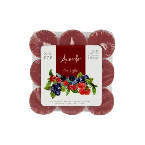 set dieciocho velas tea frutos rojos