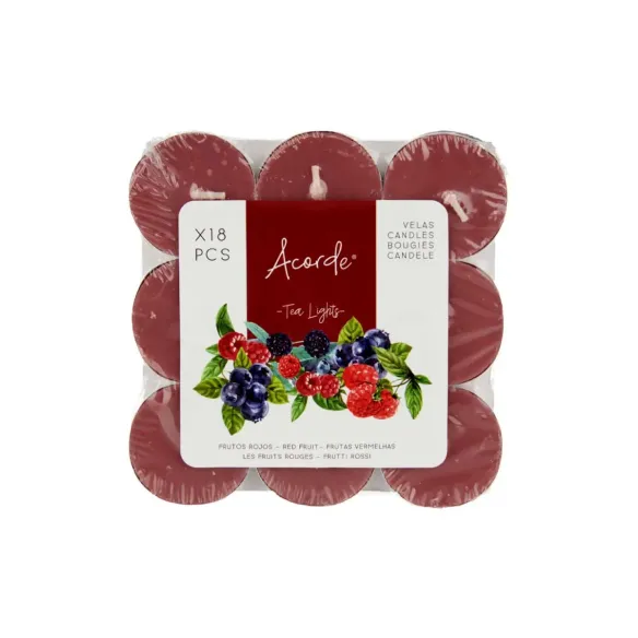 set dieciocho velas tea frutos rojos